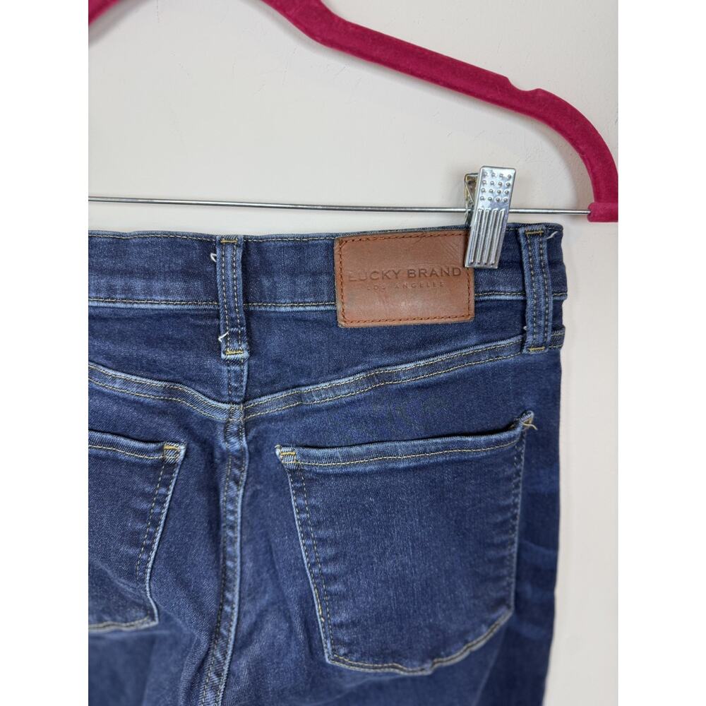 Lucky Brand Stevie Flare Jean Womens 6 28 Dark Blue High Rise Stretch Denim Boho - Picture 15 of 15